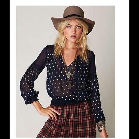 SOLD Free People Sheer Chiffon Blouse