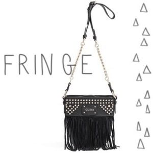Black fringe GUESS crossbody