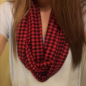 red and black scarf