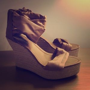 Satin wedges