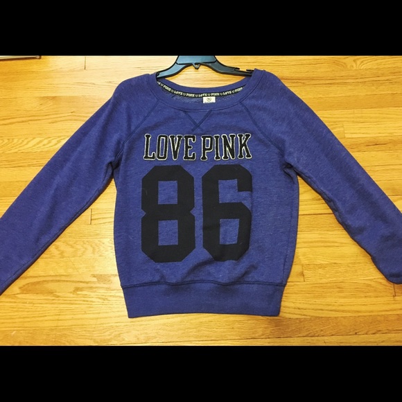 Purple "Love Pink" crew neck - Picture 1 of 3