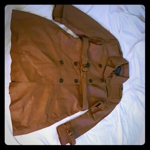Leather long coat