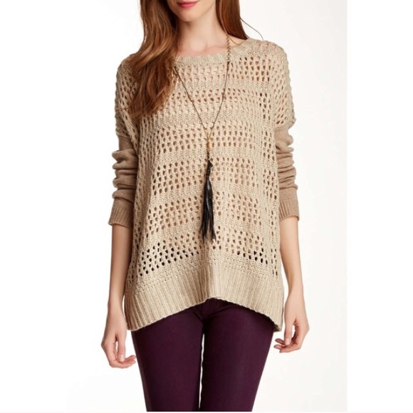 Beige knit sweater. - Picture 3 of 3