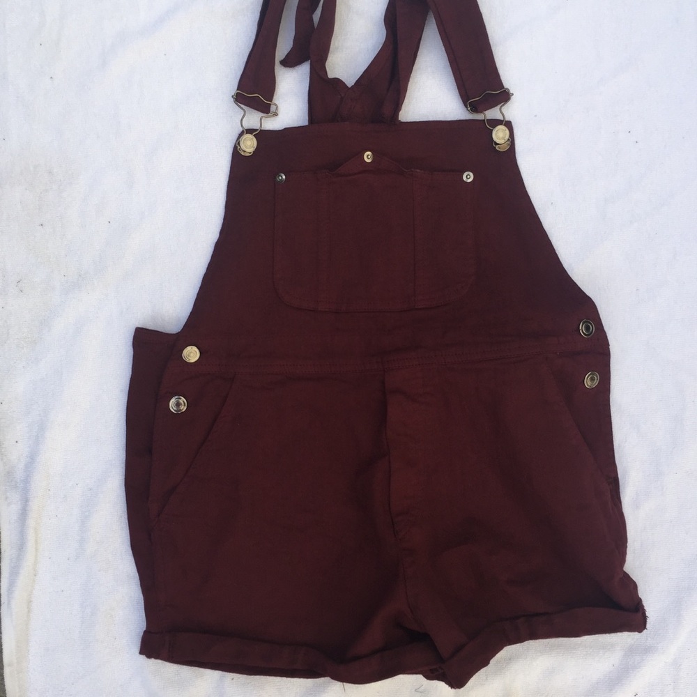 Brandy Melville Burgundy Overalls
