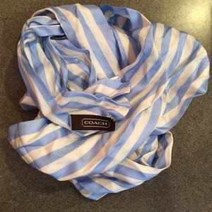 100% silk striped Coach scarf
