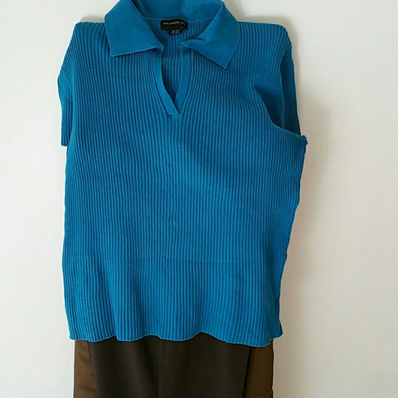 Jade knit top& Brown pants( bundle)