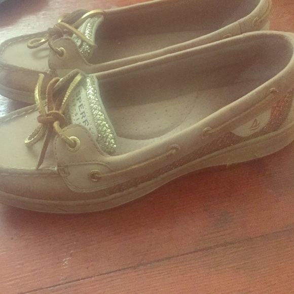 Like new Gold Sperry's