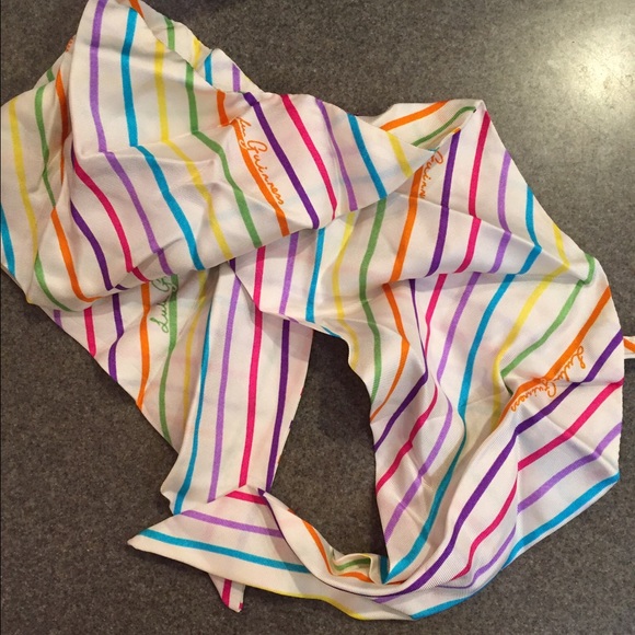 Lulu Guinness rainbow striped scarf