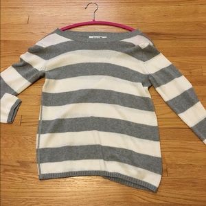 Grey and white striped sweater