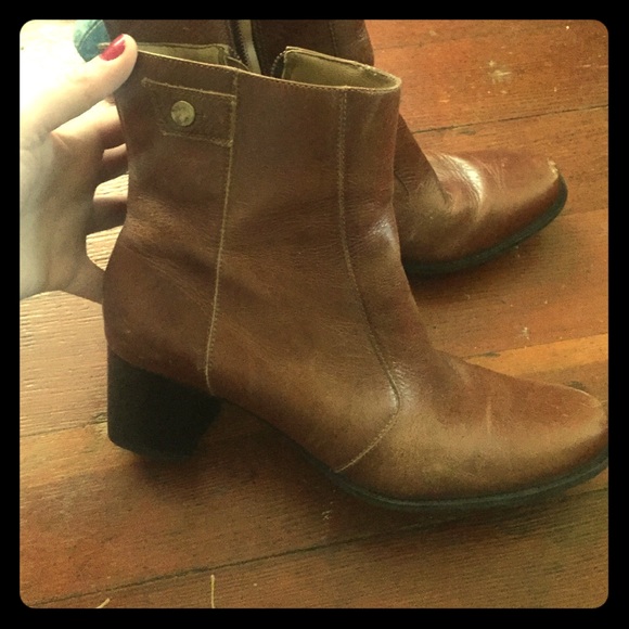 Real leather fall booties