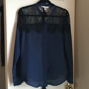 Lauren Conrad LC Chiffon and Lace Shirt