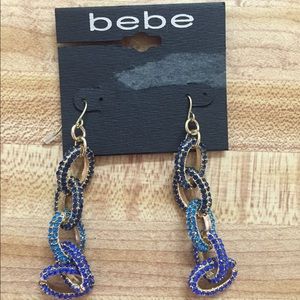 bebe blue/gold earrings