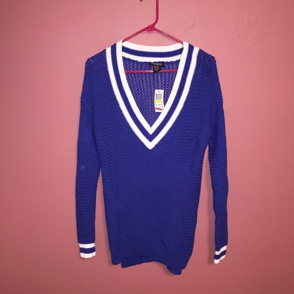 Royal blue tennis sweater.