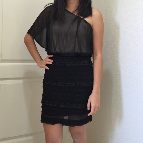 Sequined black formal dress