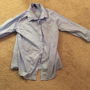 Women's blue button down