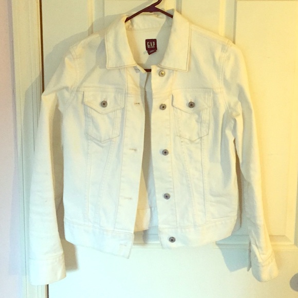 A white Gap denim jacket.