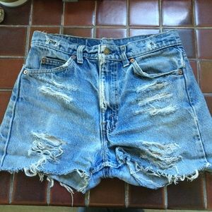 Levi Denim Ripped Shorts