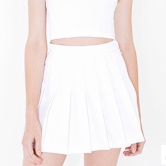 American Apparel White Tennis Skirt