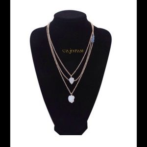 Raw Quartz layer necklace