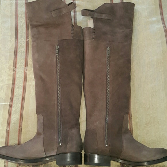Genuine leather knee high DV boots