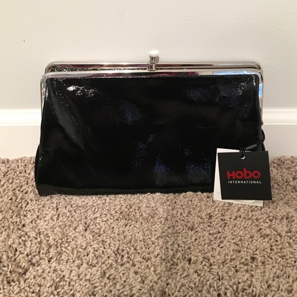 Hobo large Lena black clutch, NWT