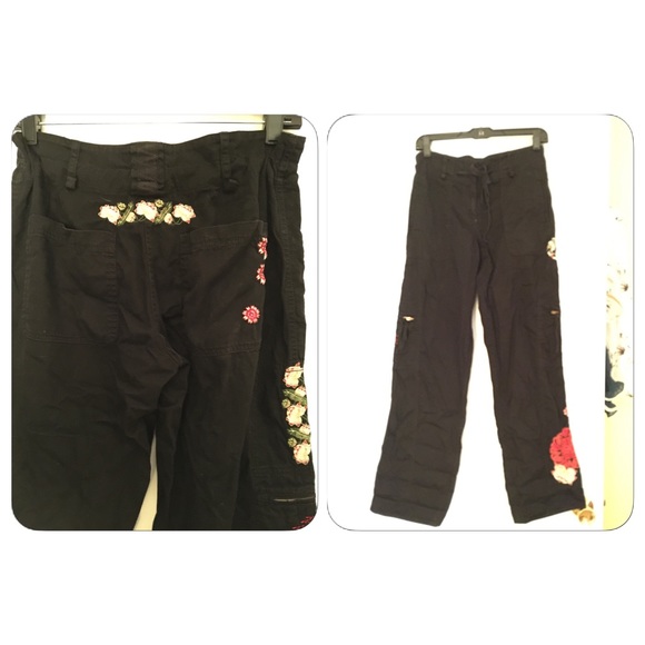 RARE!  Cargo Embroidered Pants - by JOHNNY WAS