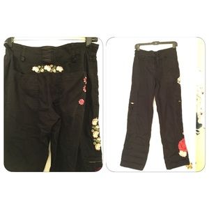 RARE! Cargo Embroidered Pants - by JOHNNY WAS