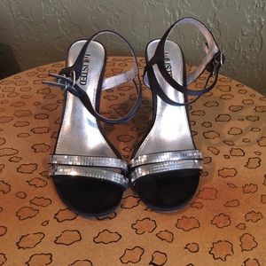 Unlisted black and silver dress heels