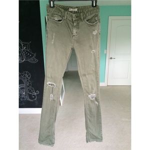 Olive green jeans