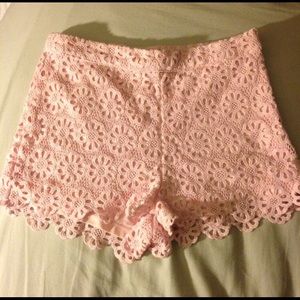 Forever 21 high-waisted side zip pink shorts