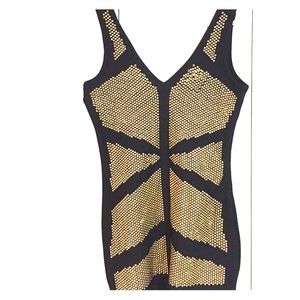 Gold and black spandex dress