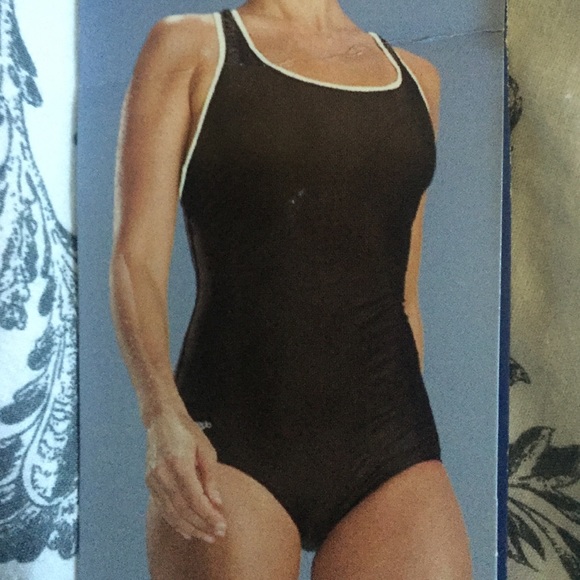 Black and white one-piece swimsuit