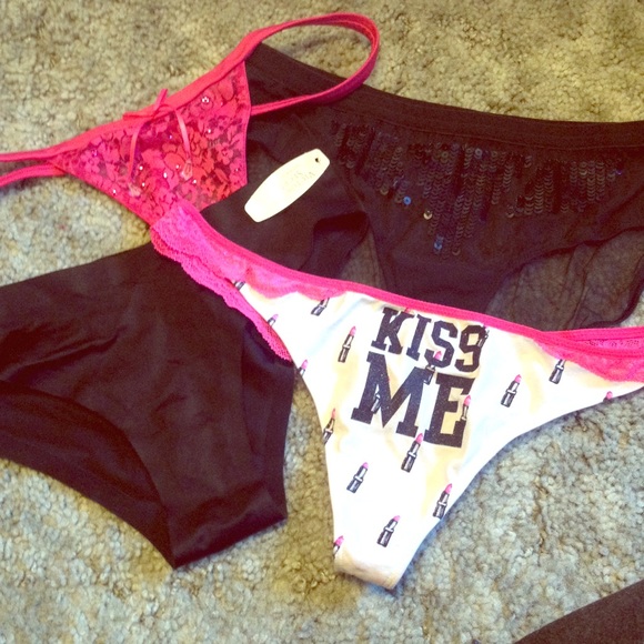 Hot pink and black panty bundle