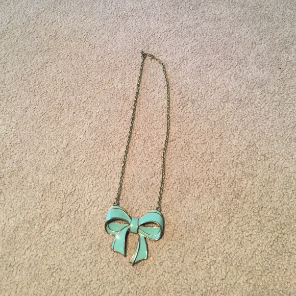 Turquoise Bow Statement Necklace