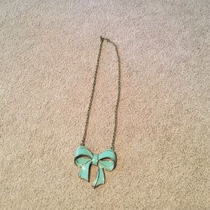 Turquoise Bow Statement Necklace