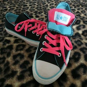 Black Converse Double Tongue