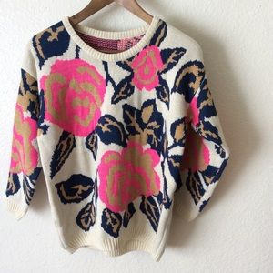 Vintage Floral Knit Sweater
