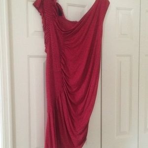 Asymmetric Red Elongated Tank Sz L Asymmetric Red Elongated Tank Sz L