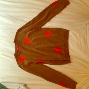 Cos brown and orange polka dot crew neck sweater