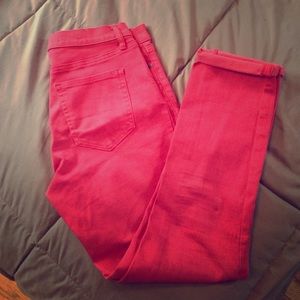 Great red stretch ankle jeans size 8