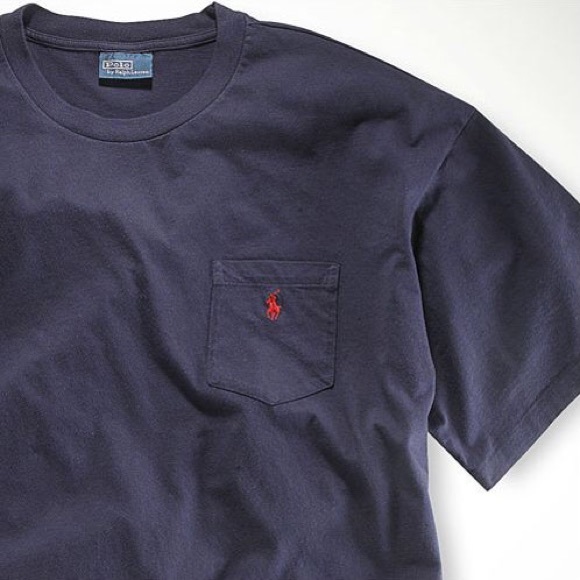 Navy short sleeved men's Ralph Lauren pocket tee
