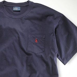 Navy short sleeved men's Ralph Lauren pocket tee