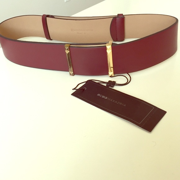 BCBG Maxazria burgundy leather belt