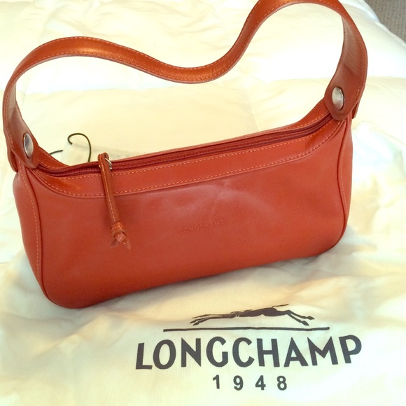 Long champ leather handbag