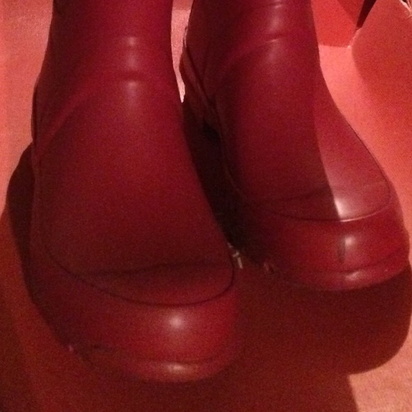 Red rain boots