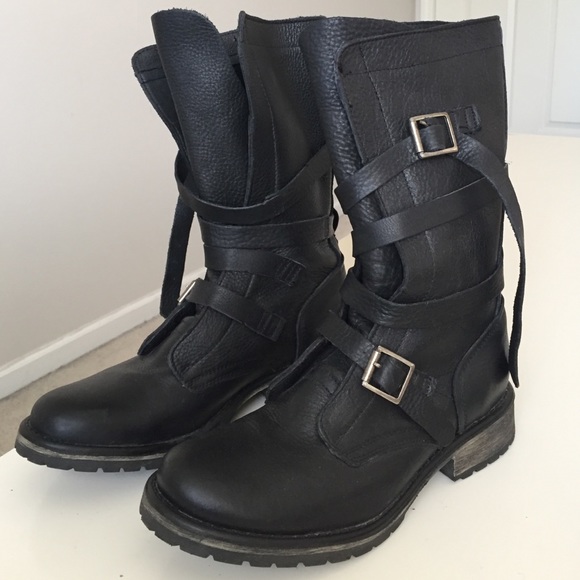 Steve Madden combat style moto boot