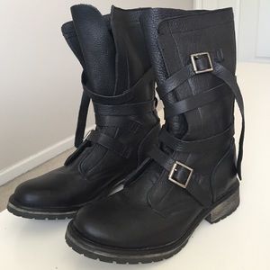 Steve Madden combat style moto boot
