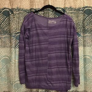 Eddie Bauer purple stripe top