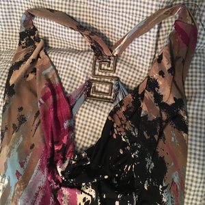 Silky shirt, mostly backless