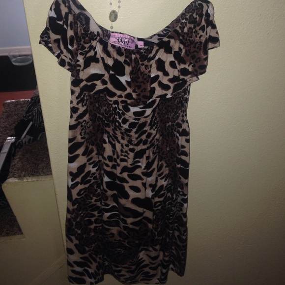 Cheetah strapless dress